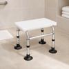 Silver White Bath Stool Non Slip Feet Bath Seat Practical Shower Chair  Senior Care