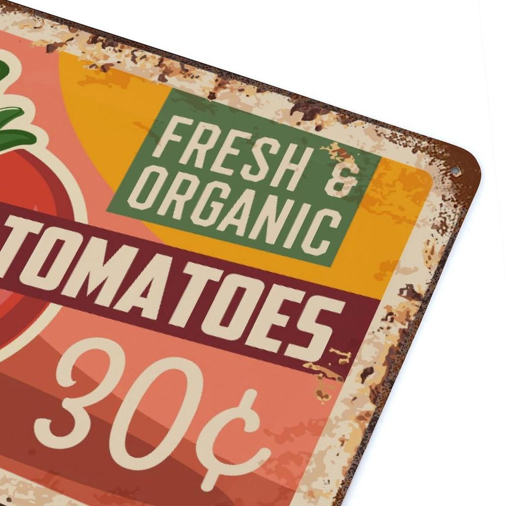 1-Pack Distressed Rusty Décor Signboard, 20×30cm and 30×40cm, Vintage Metal Wall Art for Cafe or Living Room