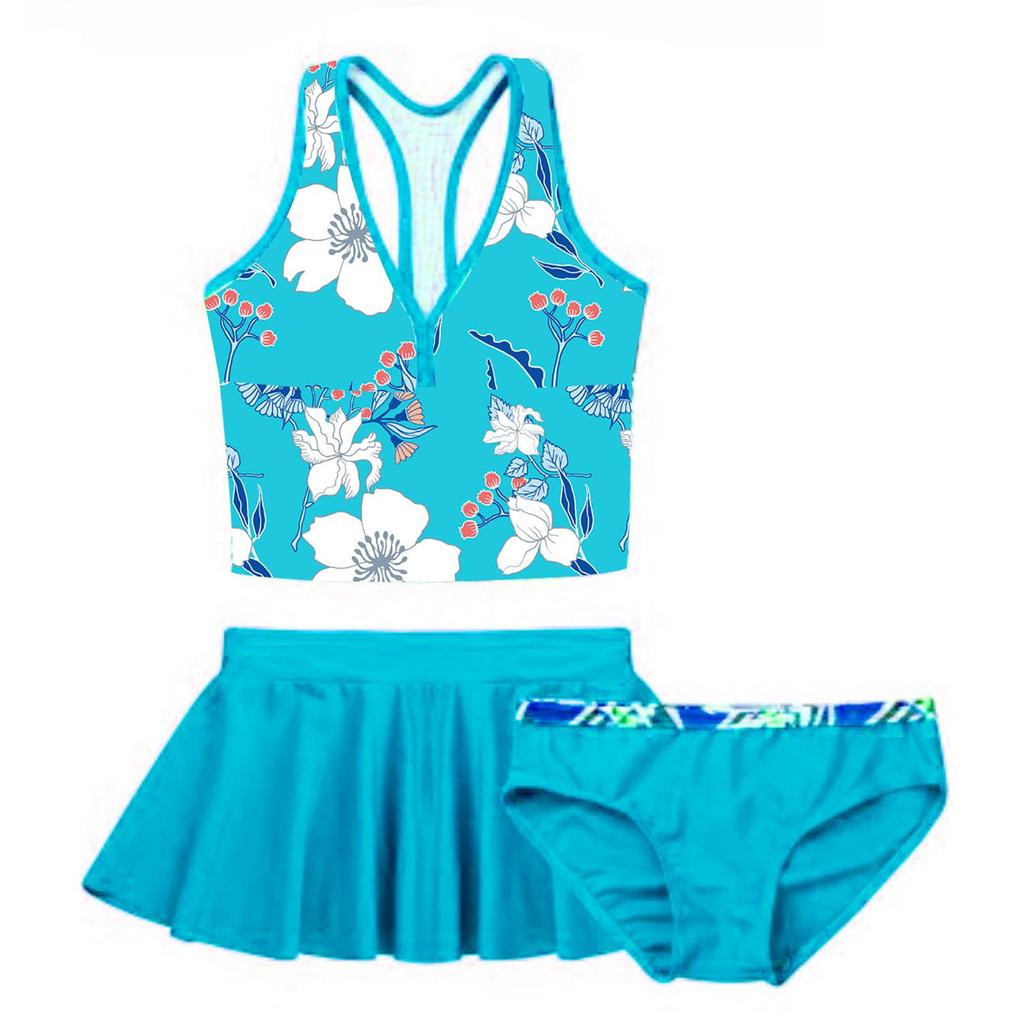 3Pcs/Set Girls Swimwear Tops Bottoms Skirt Baby Bikinis Kids Bathing Swim Suit Swimsuit Beachwear
