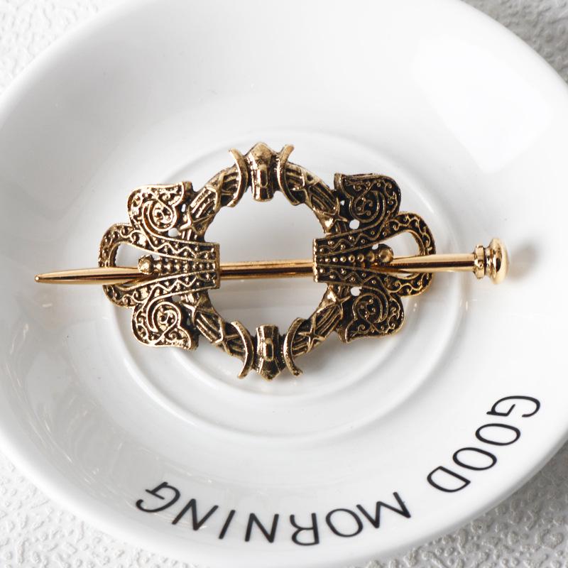 Европейская и американская ретро заколка для волос с кельтским узлом - Металлическая корона для высокой прически