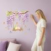 Watercolor Wisteria Birds Wall Decal, Self-Adhesive Residue-Free Window Sticker, Easy Apply Wall Sticker for Bedroom Kitchen Bathroom