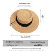 Women's French Summer Straw Hat, Large Brim, Ribbon, Flat Top, Outdoor Travel Sun Protection