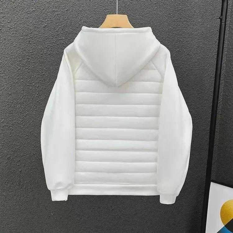 "Men's Loose Casual Winter Hooded Cotton Coat - Versatile Solid Color"