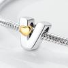 Original A-Z Alphabet Charms Bead 925 Silver 26 Letters CZ Zircon Heart Love Charm Fit Bracelet Bangle Jewelry Making
