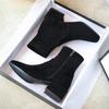 Large Size 32-43 Square Heel For Women Boots Fashion Suede Ankle Boots Women Shoes High Quality Zipper High Heel Boots Woman