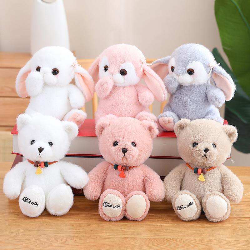 Плюшевые игрушки Lucky Bear&Rabbit, мягкая кукла-зверь, милая кукла-медведь, кролик, игрушки для детей, влюбленных, подарок на день рождения