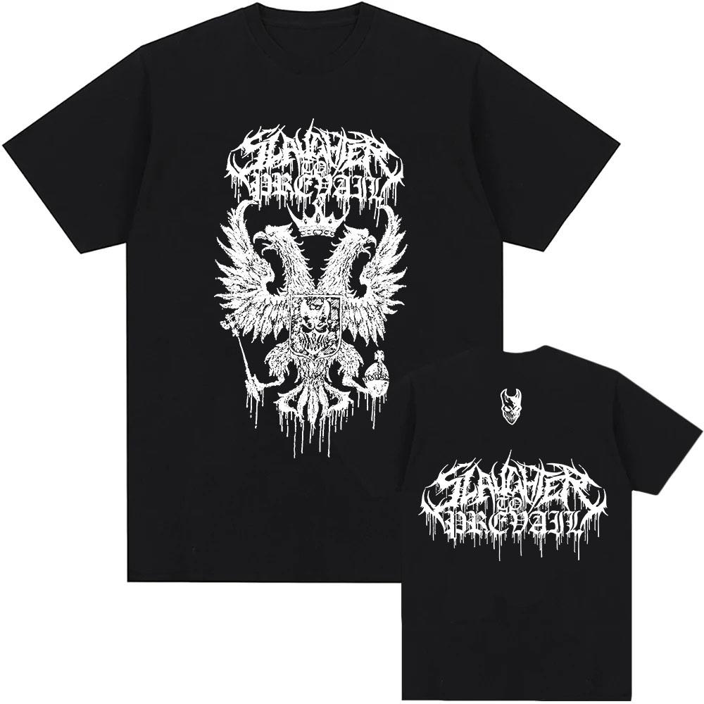 Футболки с логотипом Death Eagle SLAUGHTER TO PREVAIL Футболка рок-группы Heavy Mental HipHop Унисекс Уличная одежда Хлопковые футболки с коротким рукавом