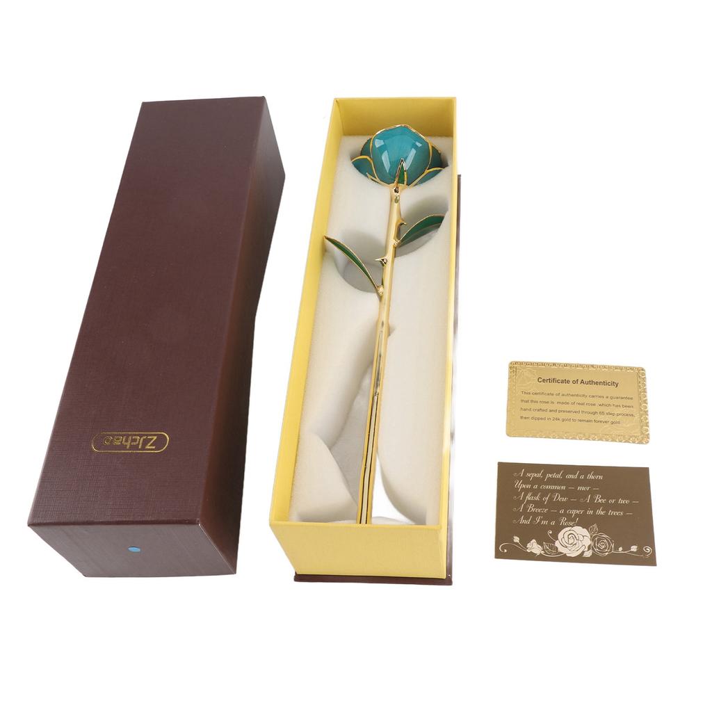 24 Carat Gold Trimmed Rose Flower Gift for Her Valentine s Day, Mother s Day, Anniversary