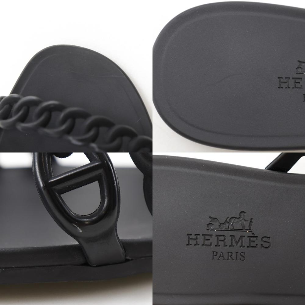 Hermes Сандалии Chaine d’Ancre черная резина Женские Б/у