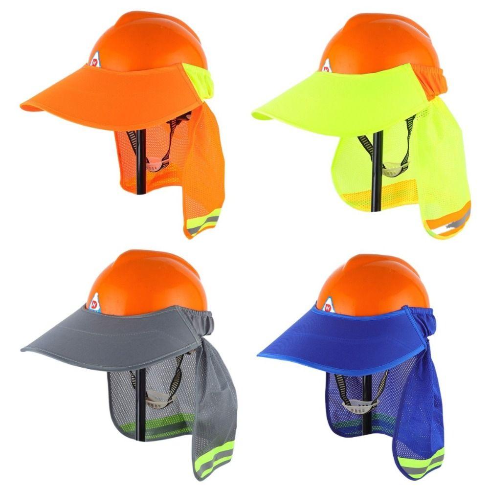 Netting Reflective Hat Brim Breathable Safety Helmet Sunshade Reflective Stripe Cap Cover  Travel