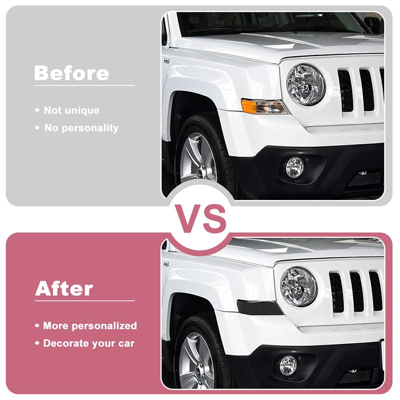 Передний указатель поворота автомобиля, декоративная лампа, наклейки, подходят для Jeep Patriot 2011-2016, внешние аксессуары из ПВХ