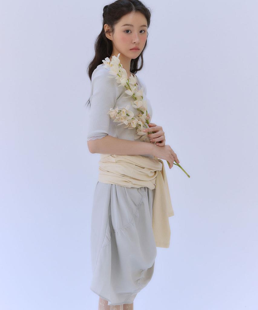 OURO Essential Lace Slip Tee [Pale Blue]