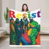 Soft Flannel Blanket for Bed Couch Sofa  Portland Frog Protest Print Travel Throw Blanket Bedspread Cover