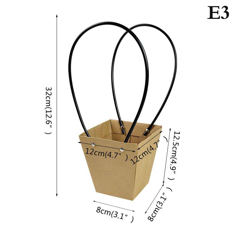 Портативная цветочная коробка, водонепроницаемая бумажная удобная сумка, крафт-сумка, подарочная коробка для вечеринки