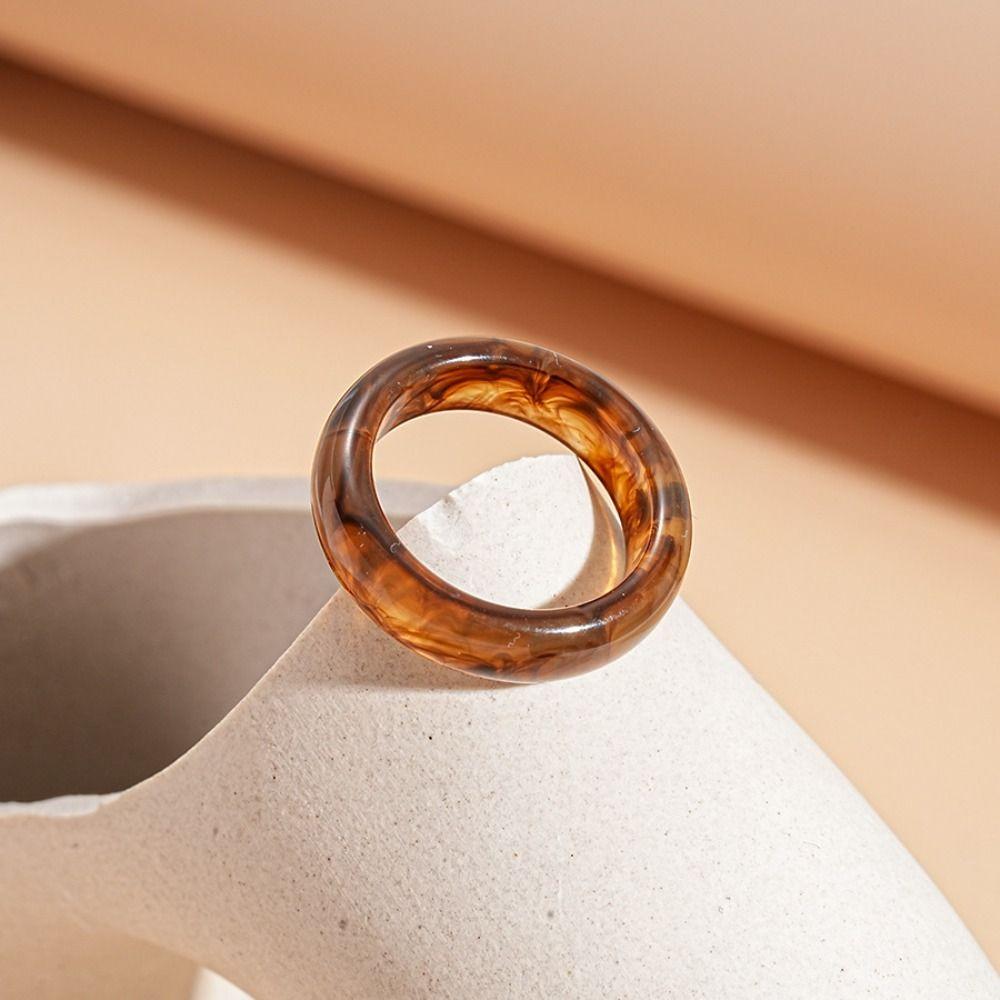 Dopamine Candy Color Finger Buckle Korean Style Geometric Forefinger Ring Solid Resin Ring Women