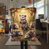 1PC Small animals gather Print FlAannel Blanket, High quality Comfortable for All Seasons, Home Decor, Warmth and Comfort