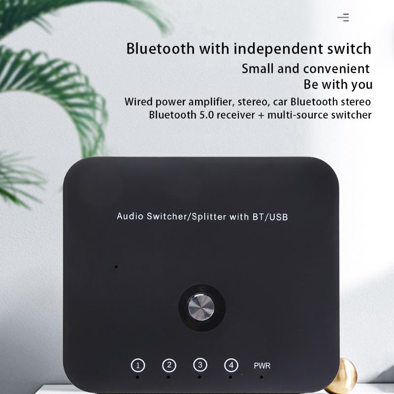 HIFI-Беспроводной Bluetooth-совместимый 5.0 4-портовый Стерео-Aux Переключатель Аудио Передатчик Приемник RCA Музыка 3-в-1 Адаптер 3,5 мм