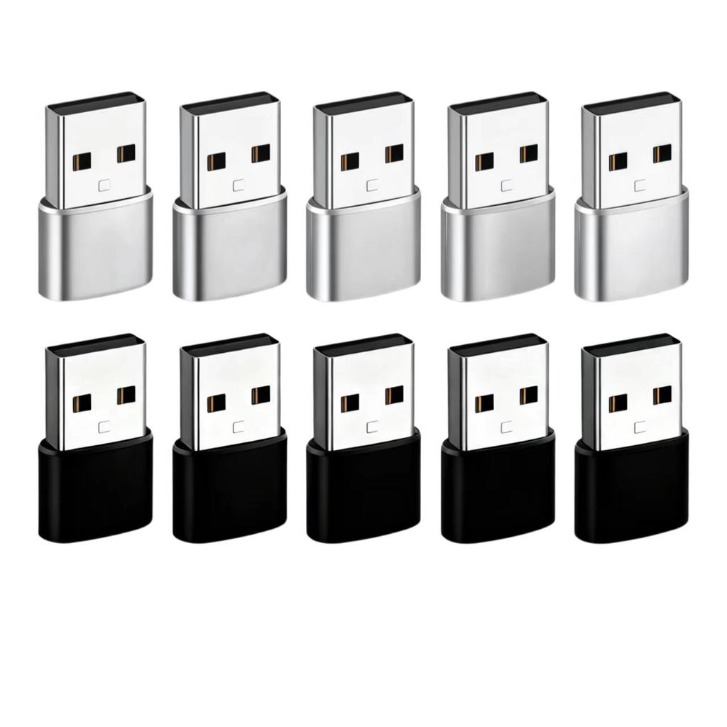 USB to USB-C Adapter USB-C Female to USB Male Ultra-Fast Charging and OTG Converter for Samsung iPhone Laptop 5-Pack10-Pac 3