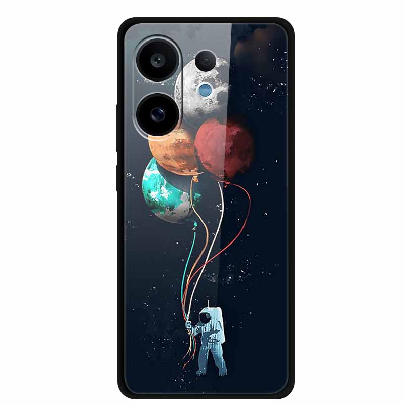 Для Vivo V60 5G Стеклянный Чехол Модный Крутой Животное Закаленное Стекло Задняя Крышка Чехол Для Vivo V 60 2025 Чехлы для Телефона 6.77" Fundas Coques
