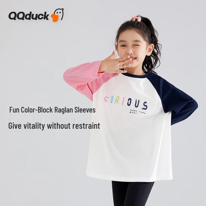 QQ DUCK Девочки Повседневная крутая футболка с длинным рукавом