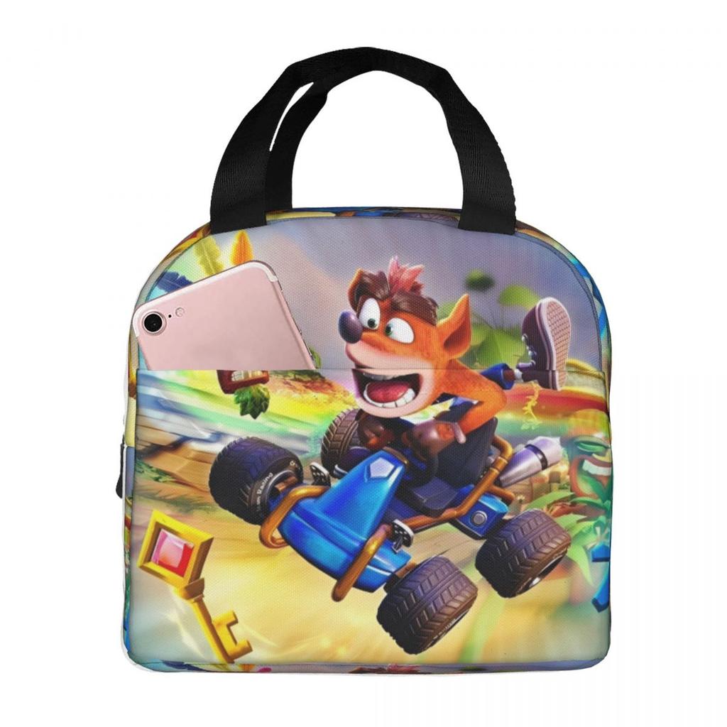 Insulated Lunch Bag Crashs Bandicoots Merch Video Game Storage Food Box Unique Design Cooler Thermal Lunch Box For Travel