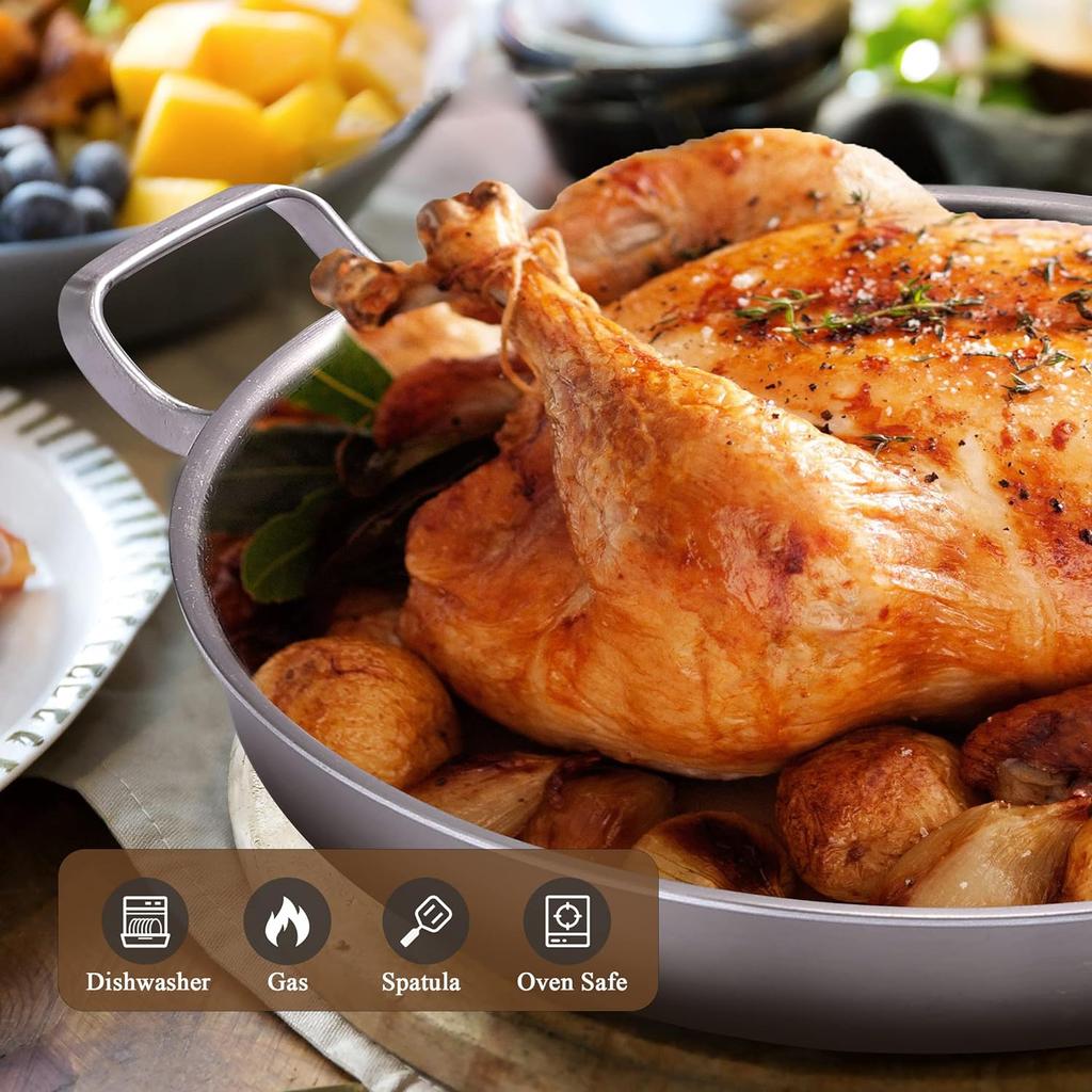 Nonstick Skillet with Lid 12 Inch Stainless Steel Pan, PFOA Free, Dishwasher and Oven Safe Cookware, Cooking Pan for Induction Compatible