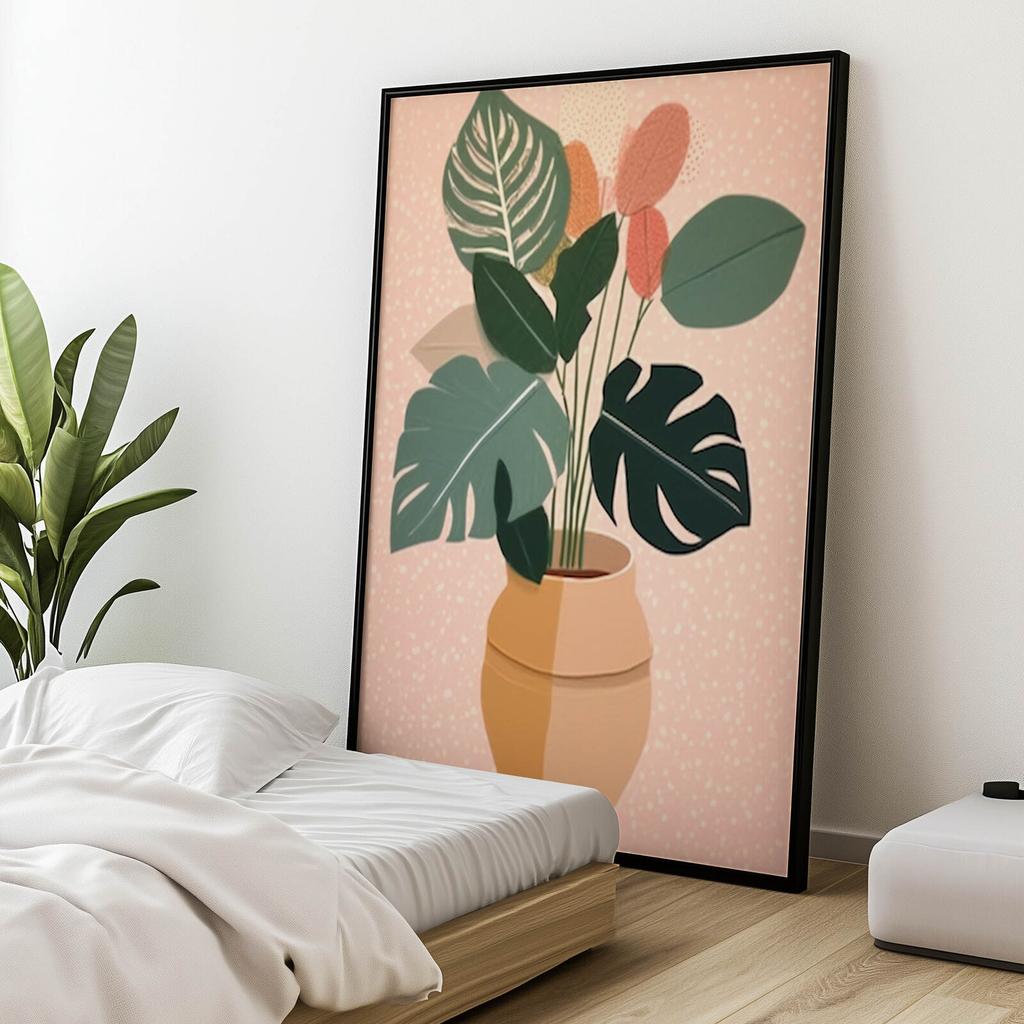 Roślina W Doniczce Boho Roślina W Doniczce Boho, 70X100 Cm, Bez Ramy, Papier Matowy 230 Gsm