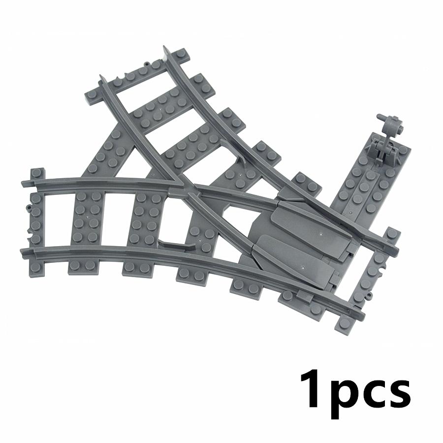 Совместимые 53401 Железнодорожные Рельсы Изогнутые Пути R56 R72 R88 R104 MOC Городской Кирпич Стрелка Разветвление Изогнутые Рельсы Строительные Блоки Игрушки
