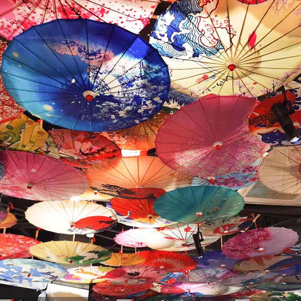 Китайский шелковый зонт ручной работы, винтажный зонт-палка, прочный промасленный бумажный зонт для фотографии