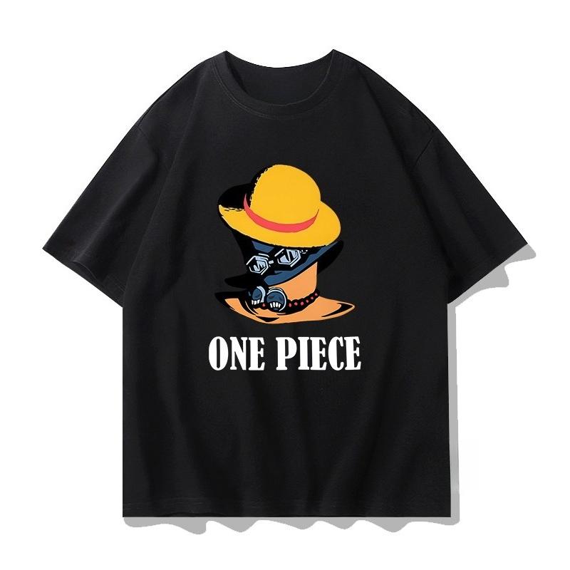 ONE PIECE Совместная футболка Мужская и Женская Летняя Периферийная Одежда Эйс Санджи Луффи Зоро Футболка с коротким рукавом Детская одежда