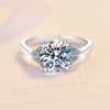 D Color 1/2CT Moissanite Ring Engagement Diamond Ring Wedding Ring Gift for Girlfriend Snowflake S925 Sterling Silver Ring