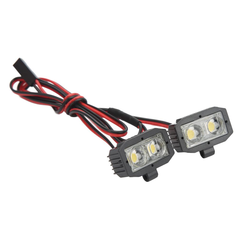 RC Headlight 4 LED White Lighting Color Plastic Housing 2.54JR Connector Removable Brackets RC Spot Lamp for 1 10 5 To