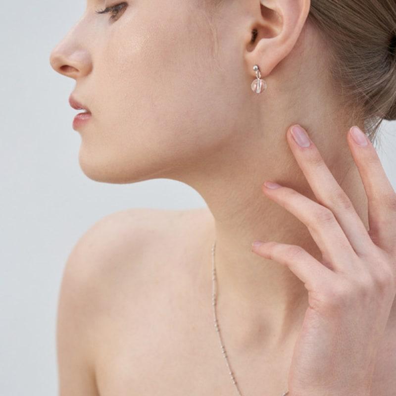 cotoit Crytal Earrings Clear Silver925