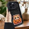 Phone Case: 2D flat design, fits iPhone 18, 17, 16, 15, 14, 13 Pro; little orange cat in a pumpkin, perfect holiday gift for Christmas and Halloween