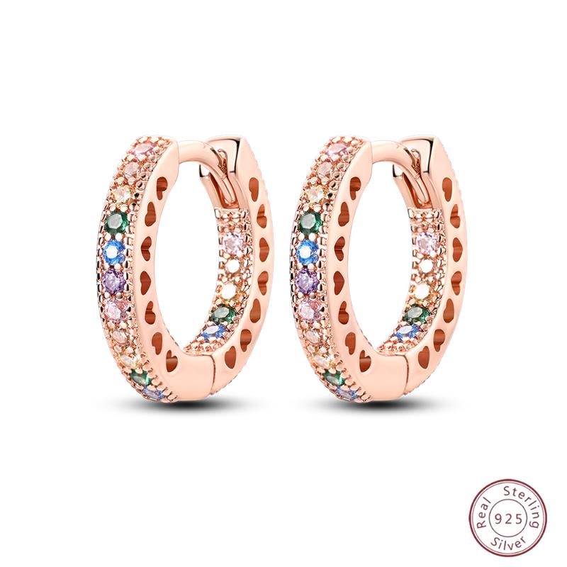 Серьги-кольца из серебра 925 пробы, минималистичные, золотые, круглые, модные, с застежкой-пряжкой с цирконием, свадебные украшения, подарок для женщин