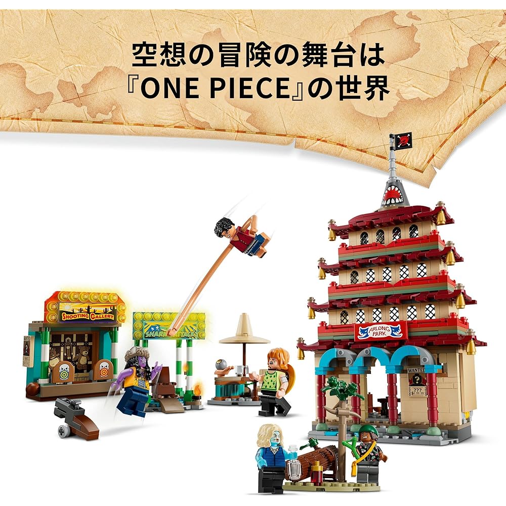 LEGO One Piece Battle of Arlong Park Luffy Usopp Nami Arlong Chu Five-Storied Pagoda Wanted Poster Toy Birthday Present Blocks Boys Girls Children Age