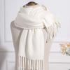 Imitation cashmere scarf women's autumn and winter mink hair men's scarf light luxury high-end sense solid color scarf Korean atmosphere sense