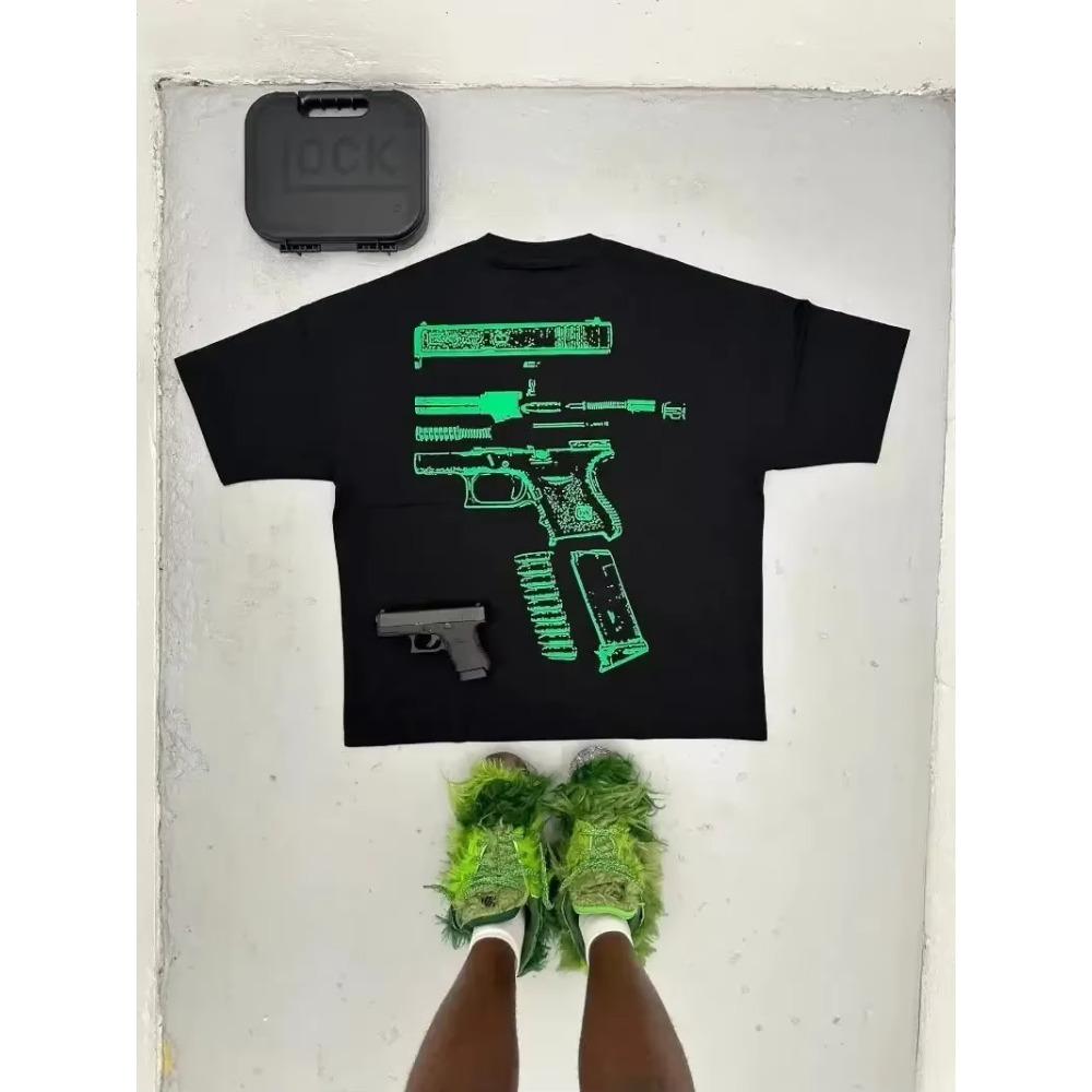 Мужские футболки Y2K Футболка Harajuku Hip Hop с графическим принтом We Trust, круглым вырезом, хлопковая футболка большого размера, готические топы с коротким рукавом