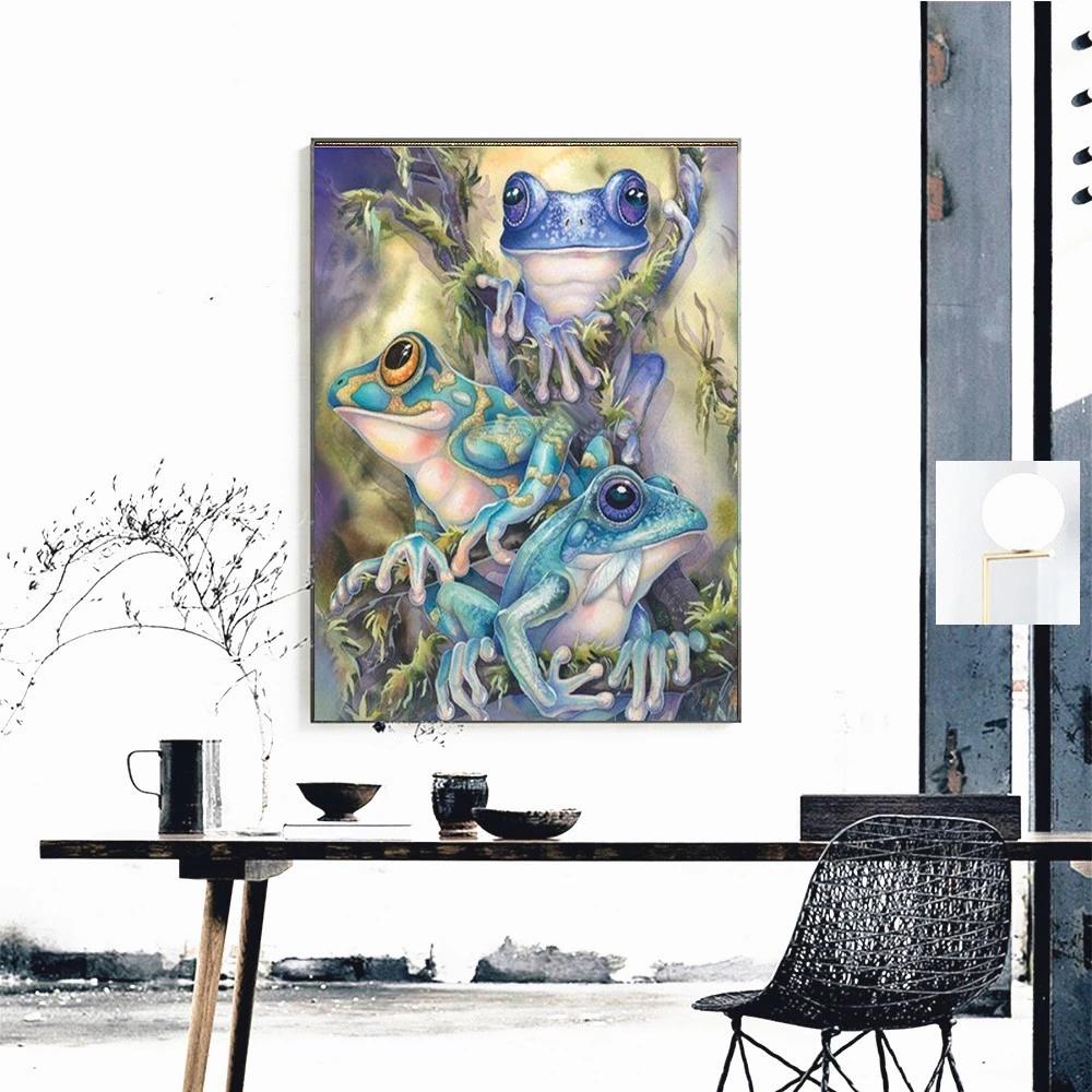 HUACAN 5d Diy Diamond Paintnig Frog Full Square Полный комплект Алмазная вышивка Мозаика Животное Ручная работа Украшение для дома