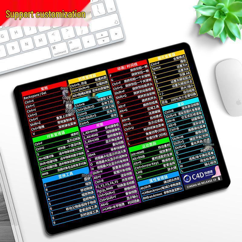 Очень большой коврик для мыши с коллекцией горячих клавиш и подставкой для запястья для офисного стола