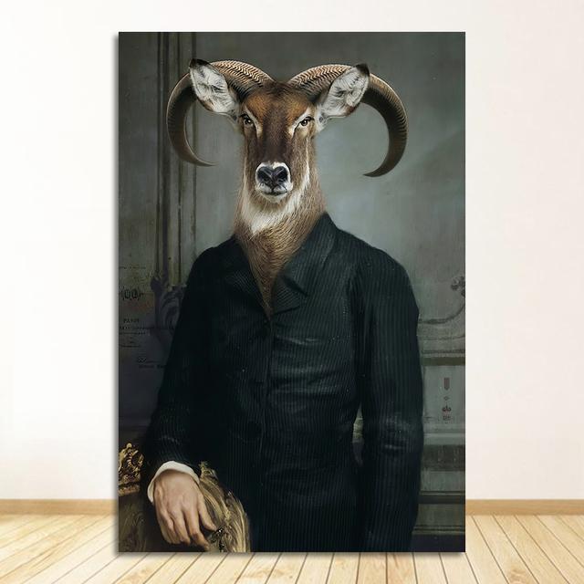 И принты «Граф козла», холст, картины на стене, художественная картина, украшение стены, Cuadro, скандинавское ретро, коза, холст, художественные постеры