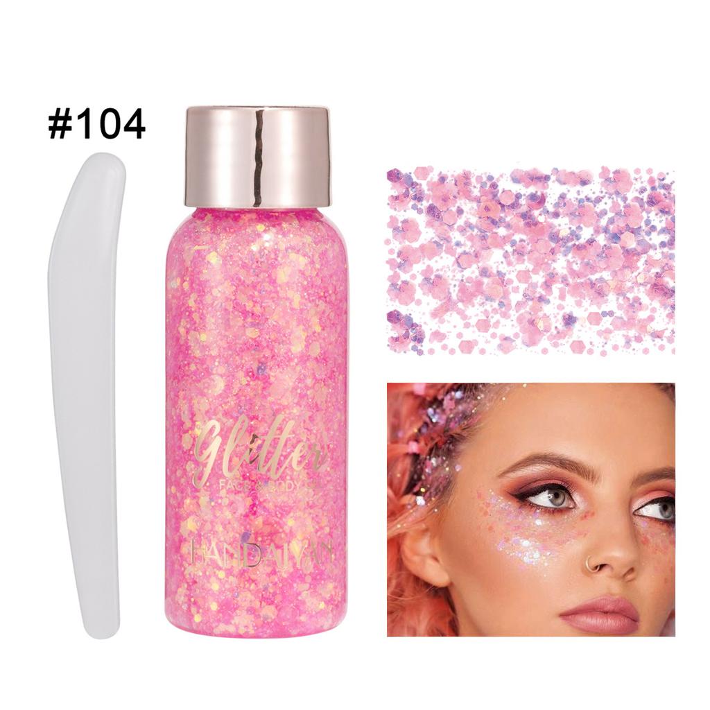 HANDAIYAN Nine -color Big Sequins Gel Eyes Shadow Mermaid Face Sequins Body Milk Performance Stage Nightclub Makeup