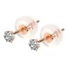 PLUSTER Earrings Diamond Platinum 18K K18 Pink Gold Natural Diamond Stud Earrings with Catch Simple Authentic Small Popular Stylish Women Birthday