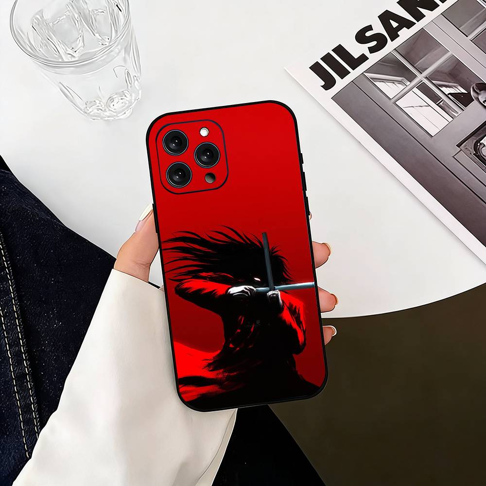 A-Alucard H-Hellsing Аниме Чехол для телефона для iPhone 17, 16, 15, 14, 13, 12, 11 Plus, Pro Max, Другие Мягкий черный чехол