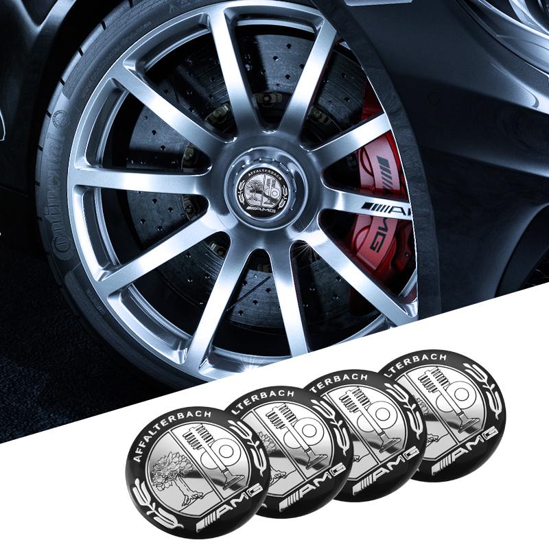 4Pcs Automotive Wheel Hub Center Cover Badge Sticker For Mercedes Benz AMG Smart W205 C300 W203 W206 W108 W124 W126 W140 W168