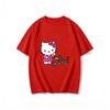 Summer Hello Kitty Cartoon Printed Short Sleeve Pure Cotton Tshirt Parentchild Outfit Classic Fashion Womens Tees Tops