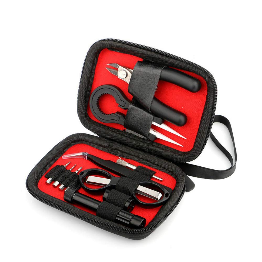 Shopdp Electronic Cigarette DIY Tool Kit Set for Build Kit with Storage Bag for Convenient Storage Beginners RBA/RTA 10-in-1