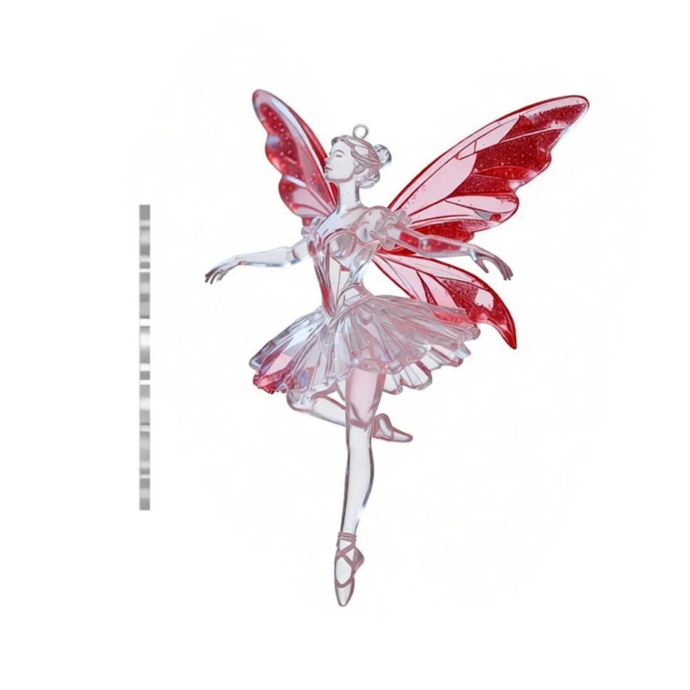 Новый 2D Плоский Рождественский Подвесной Кулон Балерина Блестящее Рождественское Дерево Подвесное Украшение Имитация Акриловый Брелок Шармы для Сумки