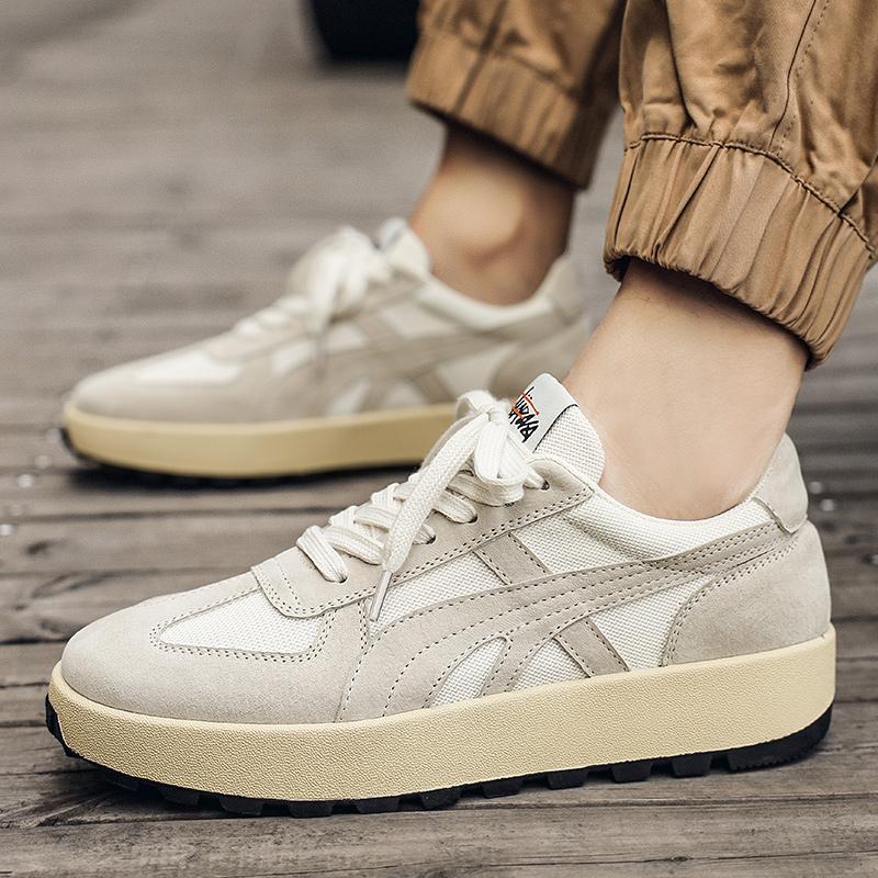 Leather Running Shoes for Men Casual Skate Shoes Sneakers-luxury Skateboard Trainers Free Shipping