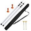 Брезентовый шест для палатки, 2 кемпинговых снаряжения, простая установка, телескопический, алюминиевый, раздвижной, сборка не требуется, регулируемый уровень, простая длина